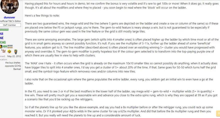 Online casino fórum - vlákno - příspěvek