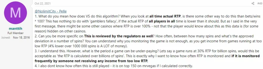 Casino fórum vlákno - příspěvek