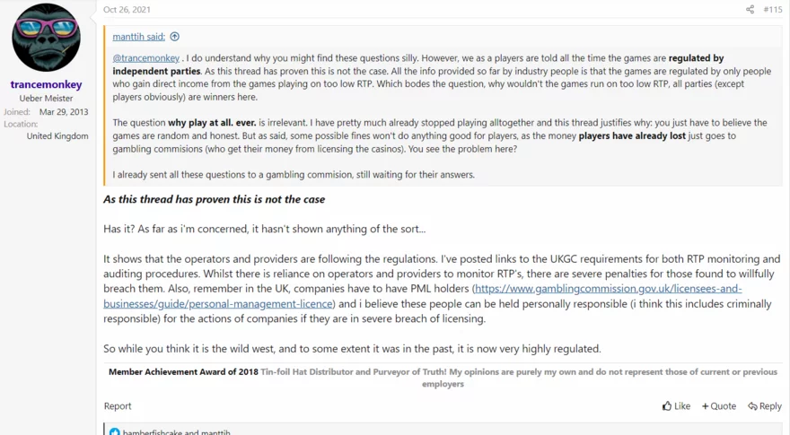 Casino fórum vlákno - příspěvek