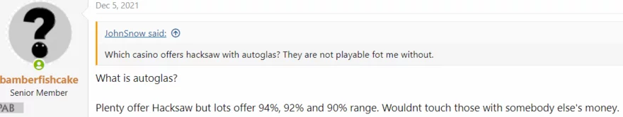 Online casino fórum vlákno - příspěvek