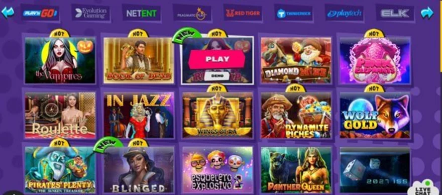 Hazardní hry v online casinu Explosino Casino
