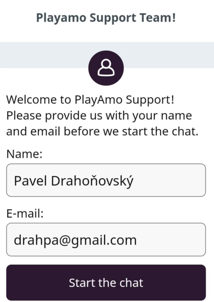 Zahájení chatu se zákaznickou podporou