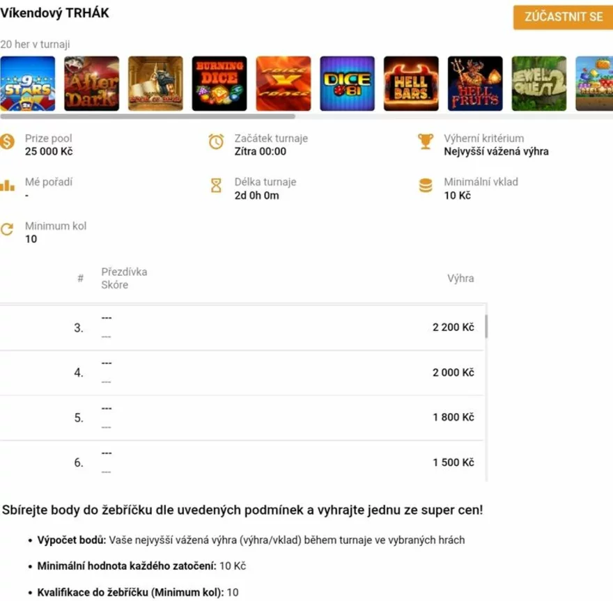 Podrobnosti o turnaji Tipsport Vegas