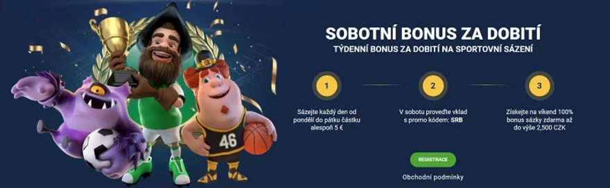 Pravidelný sobotní reload bonus u 20Bet