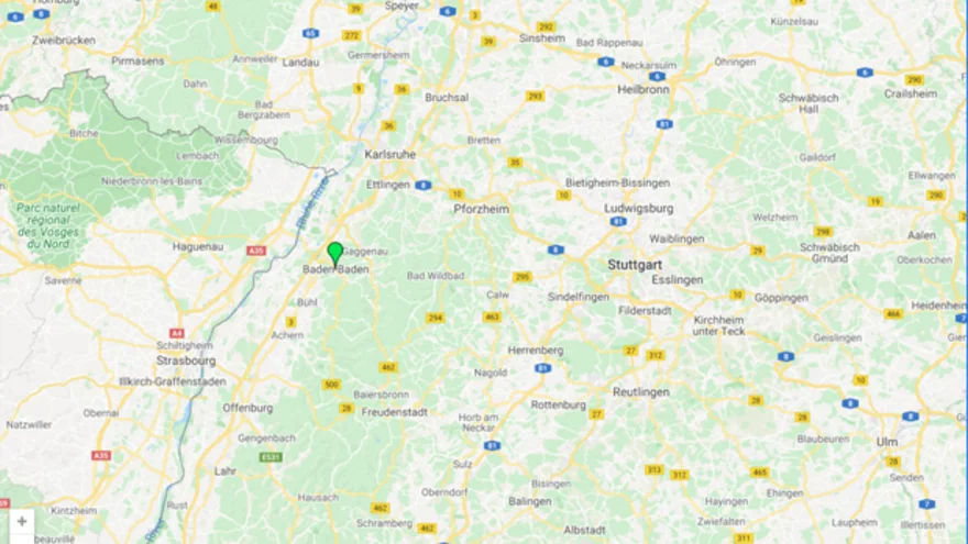 Baden-Baden casino - mapa