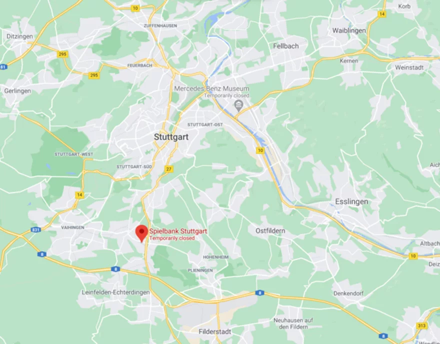 Casino Stuttgart - mapa