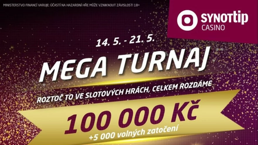 Květnový MEGA turnaj o 100 000 Kč a 5 000 volných zatočení