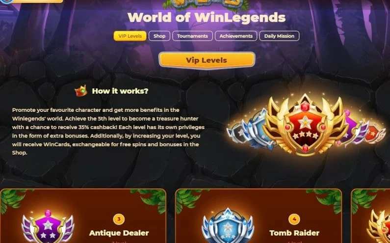 ⭐WinLegends Casino nabízí hráčům VIP program⭐
