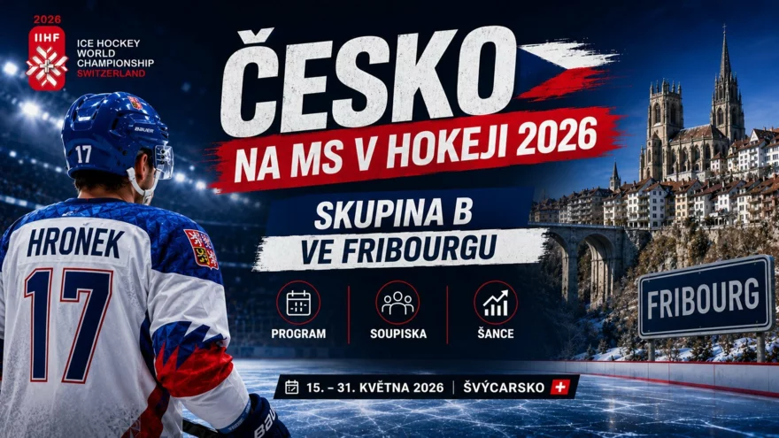 Česko na MS v hokeji 2026 — skupina B ve Fribourgu: program, soupiska, šance