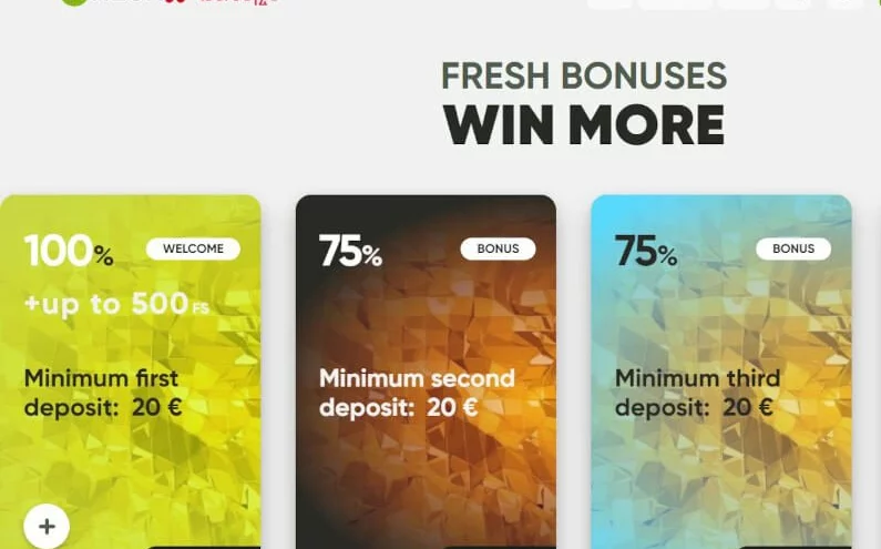 🎁Fresh Casino nabízí vstupní bonus až 600 €🎁