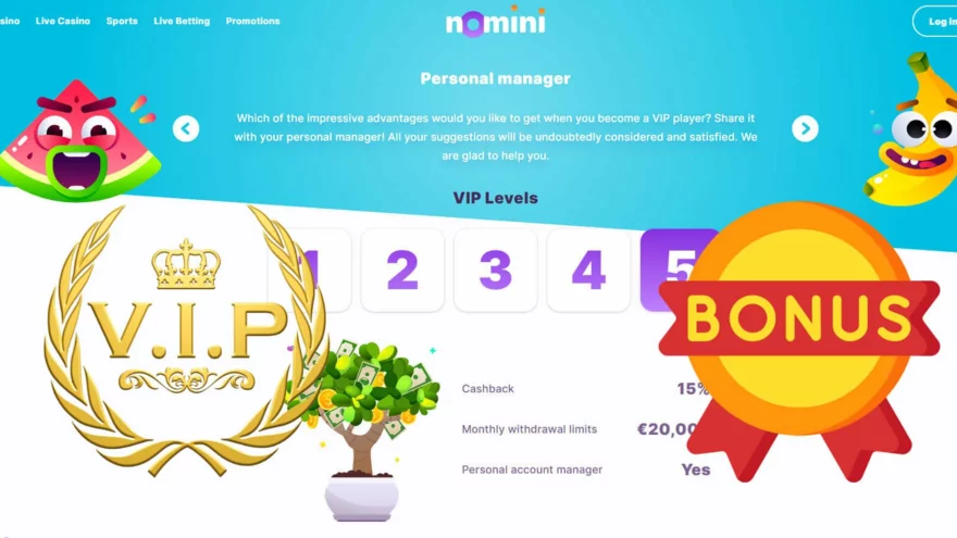 Nomini Casino VIP program v kostce