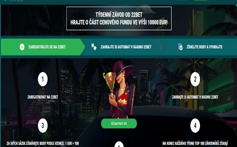 Týdenní závod o 10 000 € u 22Bet Casina