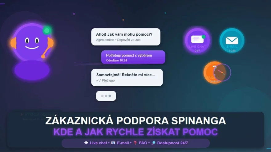 Spinanga casino zákaznická podpora: kde a jak rychle se dá získat pomoc ☎️