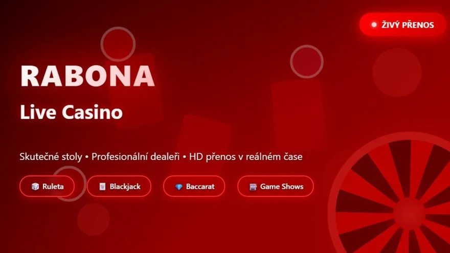 Živé hry v Rabona casinu: Nejlepší live stoly a sázkové limity