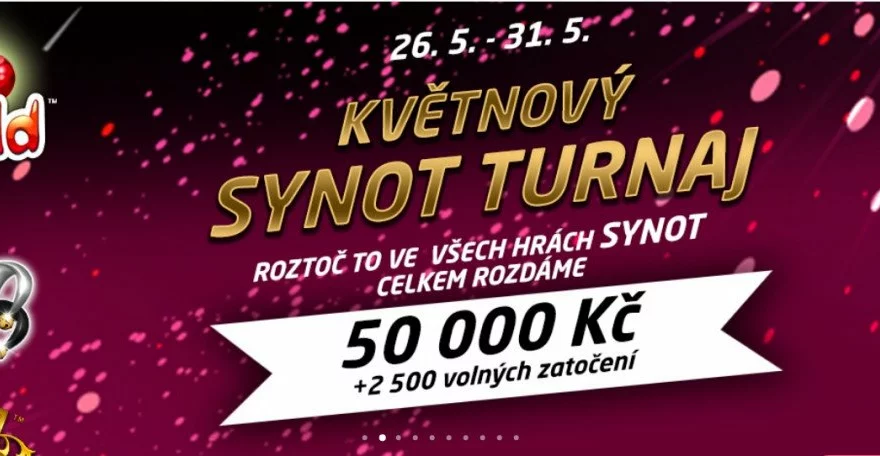 Květnový SYNOT turnaj o 50 000 Kč a 2 500 volných zatočení