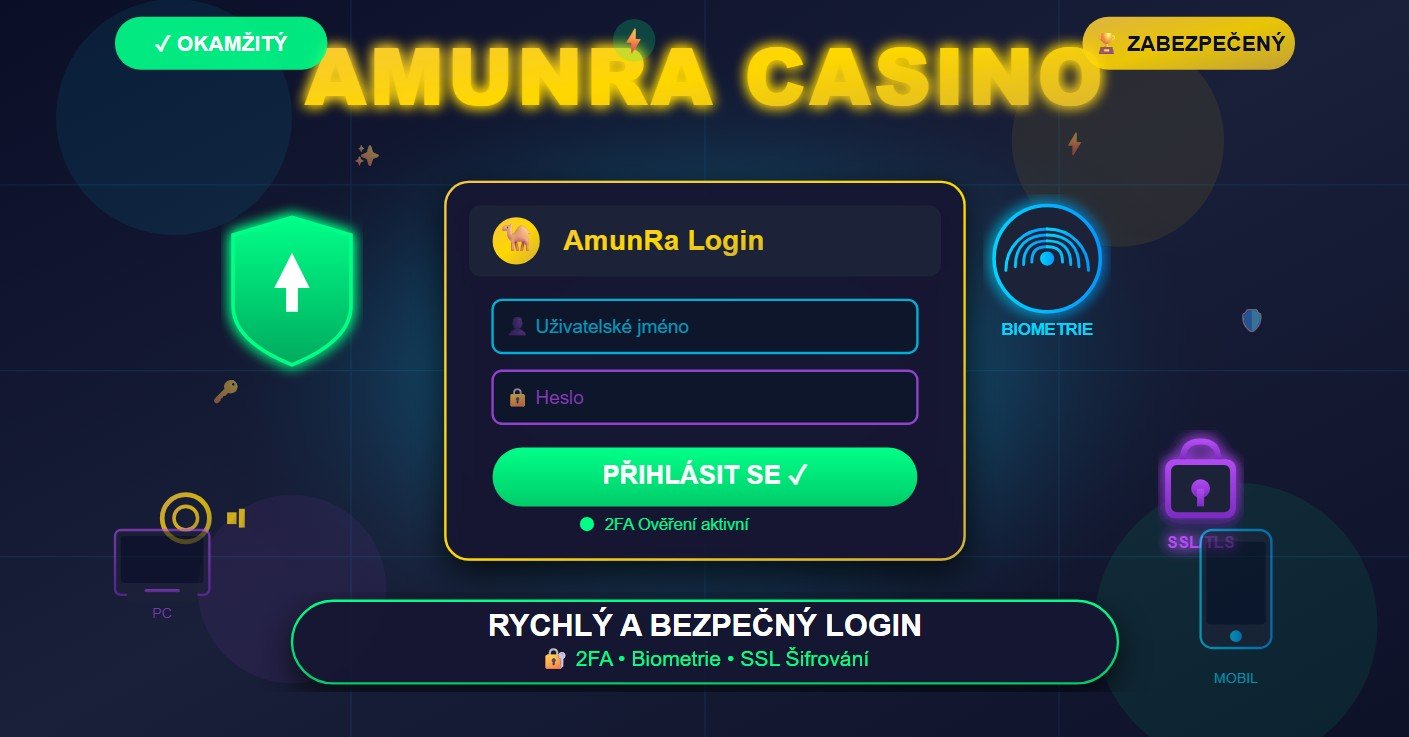 Vizuál Amunra Casino ukazující herní rozhraní